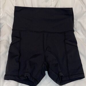 aerie Black High-Rise Athletic Shorts with Side Pockets